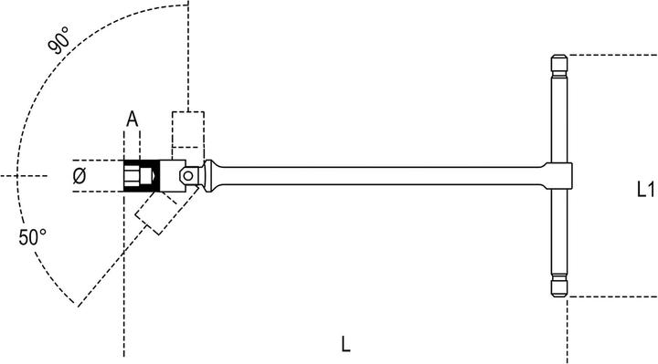 Actual product image BETA T-handle spanner with hexagon socket