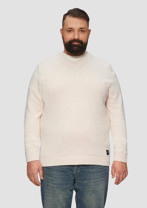 Produktbild S.Oliver Strickpullover Strukturierter Baumwollpullover mit V-Ausschnitt (4XL)