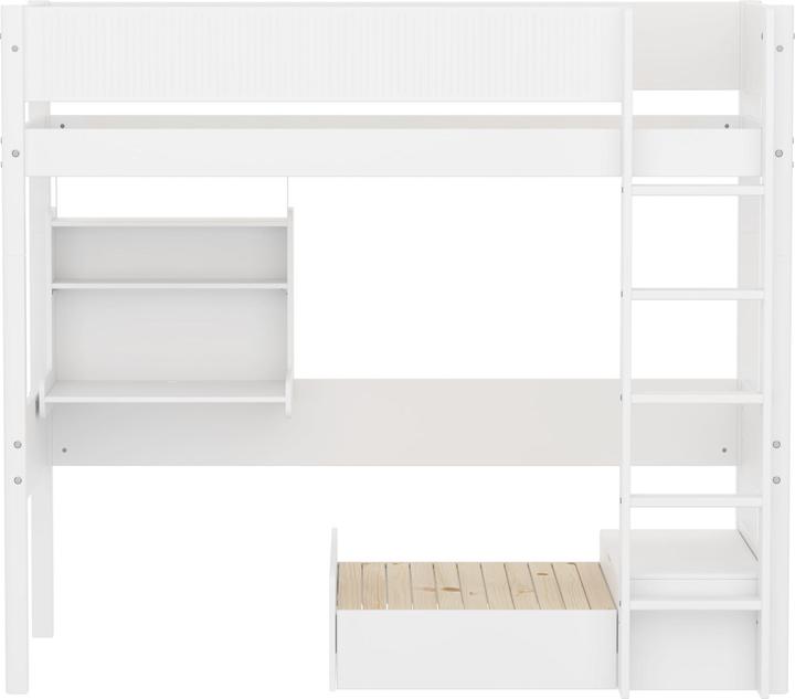Image du produit Flexa Lit mezzanine Casa White avec échelle droite (90 x 200 cm)