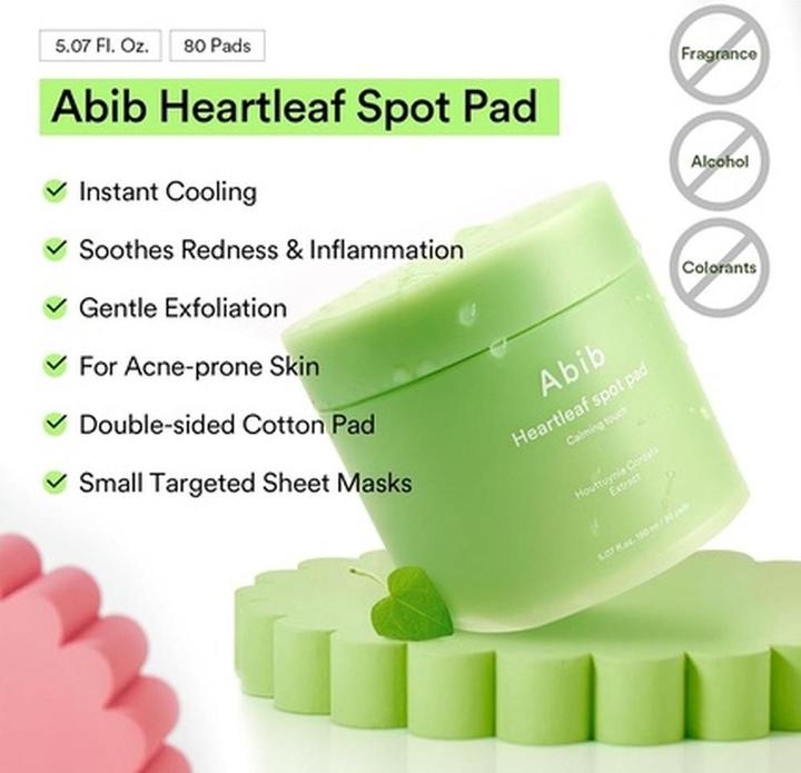 Actual product image Abib - Heartleaf Spot Pad Calming Touch (Facial cleansing wipes, 120 ml)