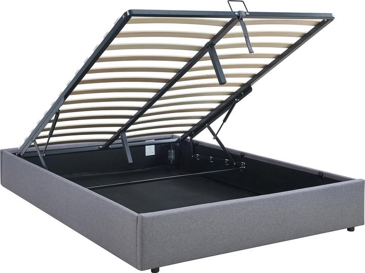 Actual product image En.Casa Polsterbett Nola 140x200 cm Leinen Grau (140 x 200)