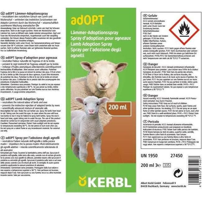 Spray d'adoption pour agneaux Kerbl Adopt