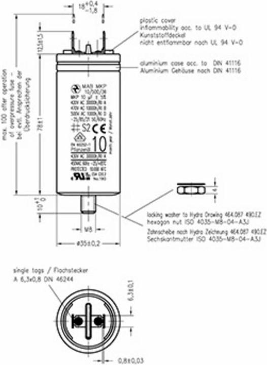 Actual product image MKP motor capacitors