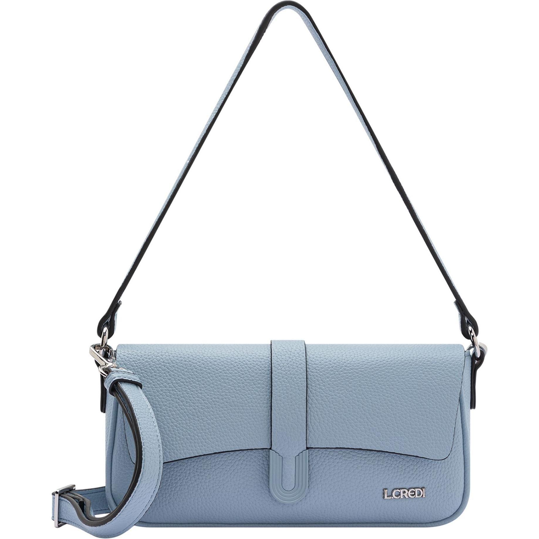 L.Credi, Handtasche, Osia Schultertasche 25 cm, Blau