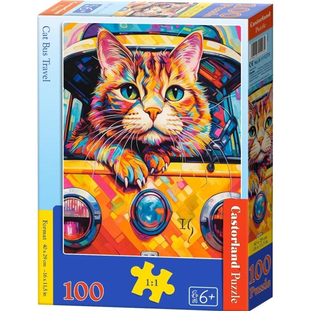 Castorland Puzzle 100 pieces Cat Bus Travel (100 Teile)