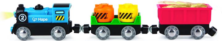 Actual product image Hape battery-powered freight train