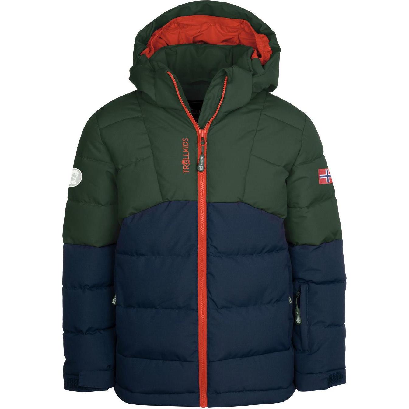 Trollkids, Unisex, Skijacke, Kid's Gryllefjord Jacket (92), Blau, Orange, Grün, 92