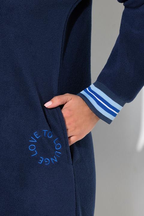 Produktbild Ulla Popken Loungewear-Fleecekleid, Kapuze, Stickerei, Langarm (50, 52)