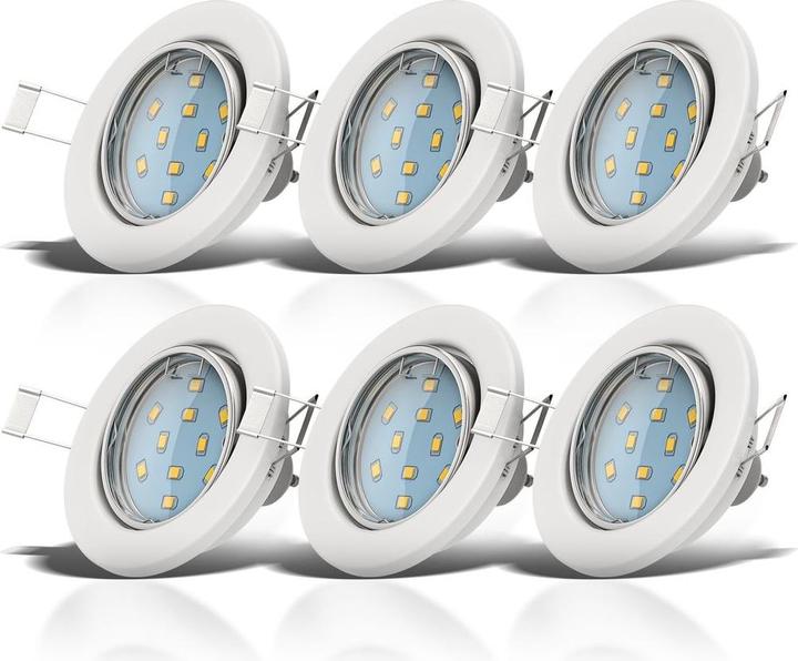 Immagine prodotto B.K.Licht Set di luci da incasso a LED, nichel opaco, 6xLED/GU10/2,9W (260 lm, GU10)