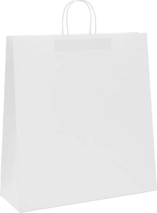 Produktbild vidaXL Kraftpapiertüten 250 Stk. mit Henkel Weiss 21x11x36 cm Papiertüte (Geschenktüte, 250 x)