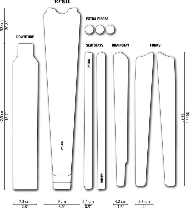 Actual product image Dyedbro Gravel Frame Protection Kit Clear - Black Gloss