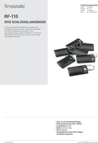 Image du produit Safescan Porte-clés TimeMoto RF-110 RFID