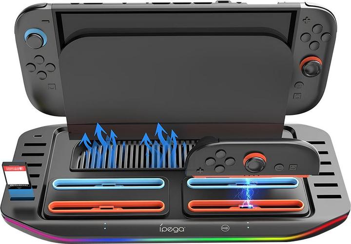 Immagine prodotto iLike iPega SW2210 Multifunkčný Nabíjací RGB Stojan pre Nintendo Switch 2, Nero (Switch 2)