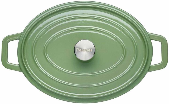 Actual product image Berndes Cocotte casserole B.IRON cast iron oval 31 x 24 cm 6 litres sage green INDUCTION (Casserole + Stewpot, Cast iron, 23.90 x 14.10 cm)