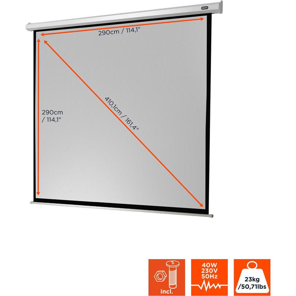 Thumbnail - Celexon Economy electric screen - Leinwand - Deckenmontage möglich, geeignet für Wandmon (114.17", 1:1), Leinwand, Weiss