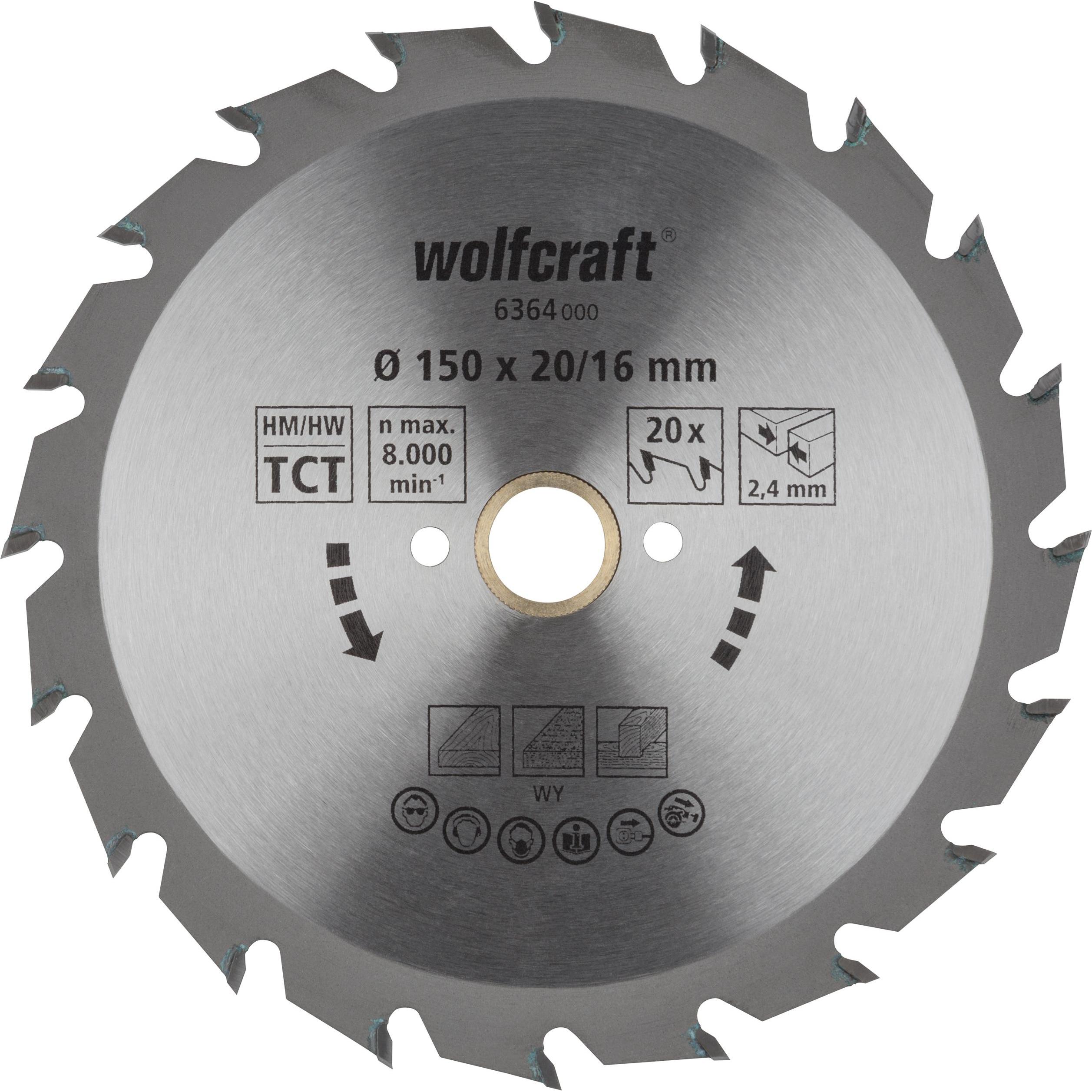 wolfcraft, Sägeblatt, Kreissägeblatt 6364000 Durchme