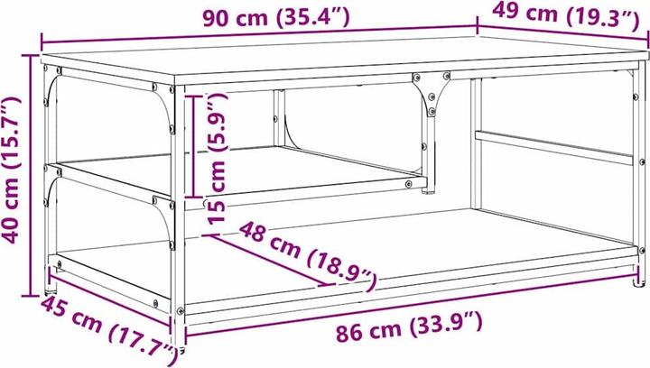 Immagine prodotto vidaXL Couchtisch (90 x 49 x 40 cm)