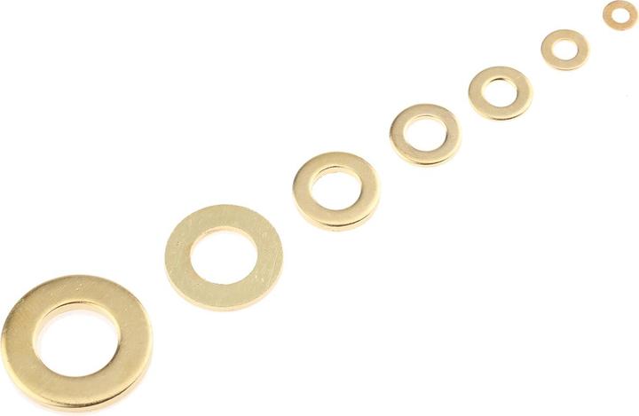 Produktbild RS PRO Unterlegscheiben Sortiment Messing (M10, M2, M3, M4, M5, M6, M8)