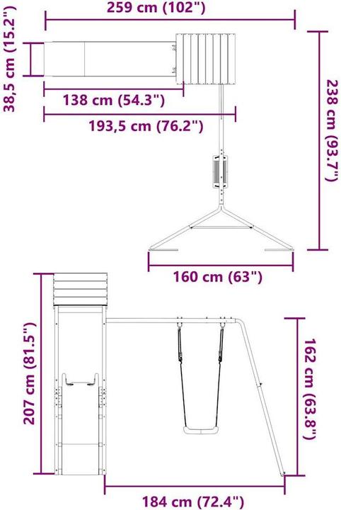 Produktbild vidaXL Spielplatz