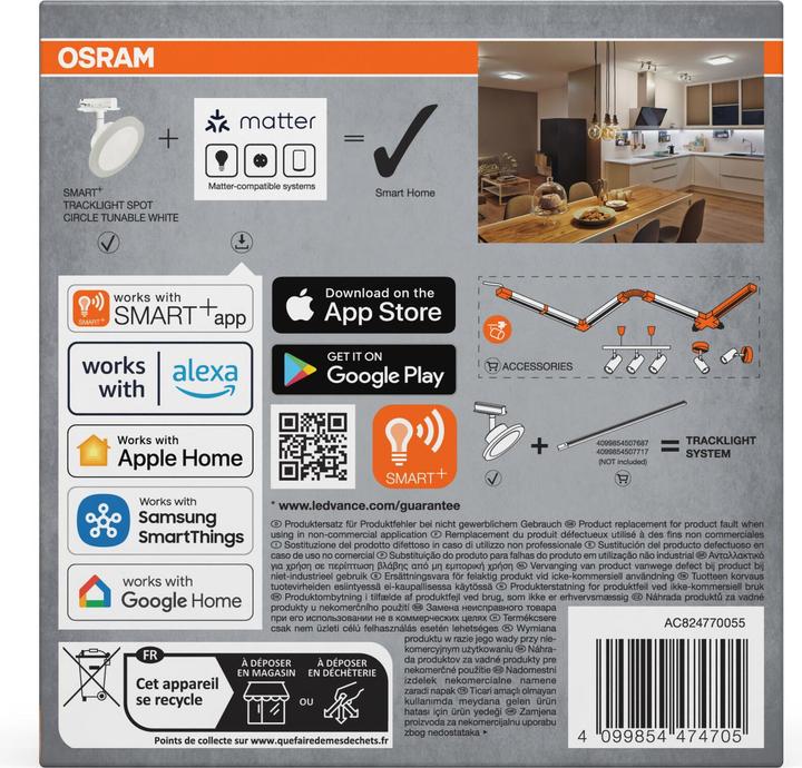 Image du produit Osram SMART+ Matter Tracklight Circle (450 lm)