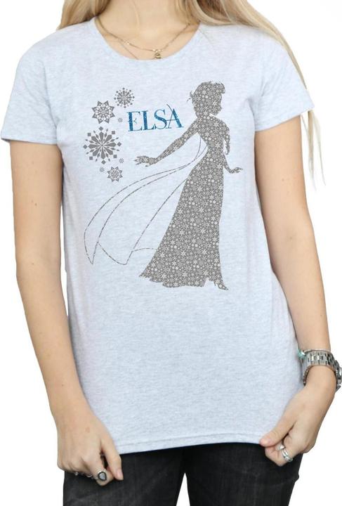 Actual product image Disney Womens/Ladies Frozen Elsa Christmas Silhouette Cotton T-Shirt (L)