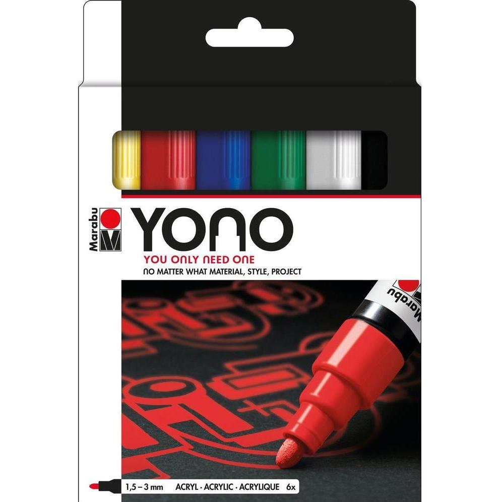 Thumbnail - 5x Marabu, Marker, Yono (Mehrfarbig, 3 mm, 6 x)