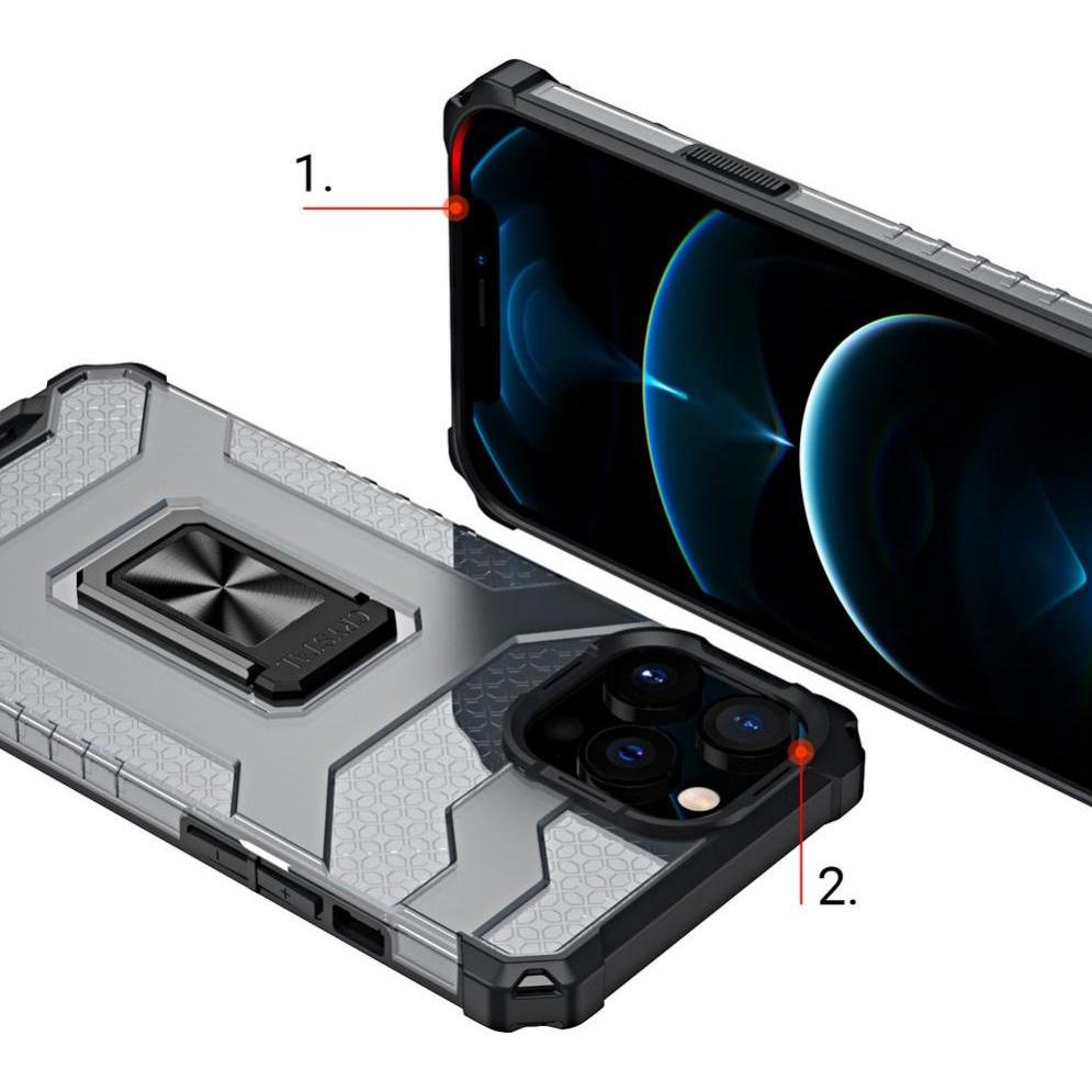 Thumbnail - Hurtel Crystal Ring Case Kickstand Tough Rugged Cover for iPhone 13 Pro blue (Apple iPhone 13 Pro), Smartphone Hülle, Bl...