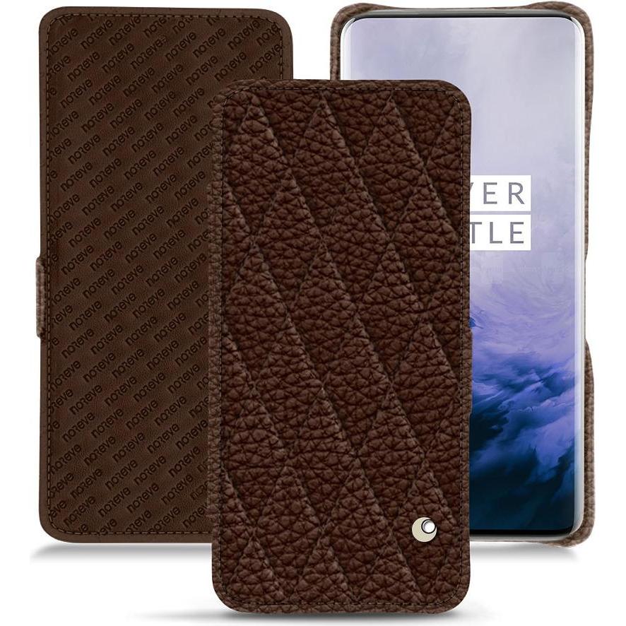 Noreve Lederschutzhülle horizontal (OnePlus 7 Pro), Smartphone Hülle, Braun