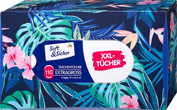 Produktbild dm Soft&Sicher Taschentücher Box mit extra grossen Taschentüchern