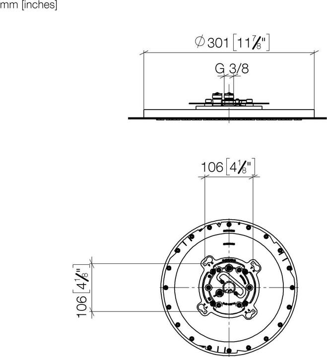 Actual product image Dornbracht Dornb rain shower for ceiling installation, d= 300mm chr (12 l/min)