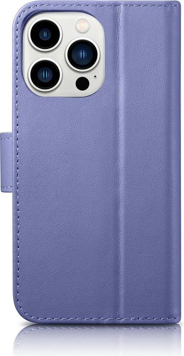 Produktbild iCarer Wallet Case 2 in1 Hülle iPhone 14 Pro max. Leder Flipcover AntiRFID hellviolett (WMI14220728- (Apple iPhone 14 Pro Max)