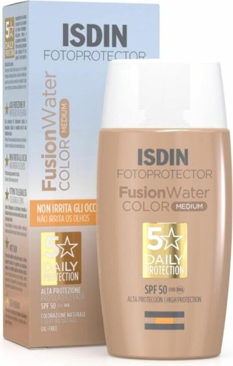 Actual product image Isdin Photoprotector Fusion Water Colour SPF 50 Natural Colour Face Sunscreen 50ml (Suntan cream, SPF 50, 50 ml)