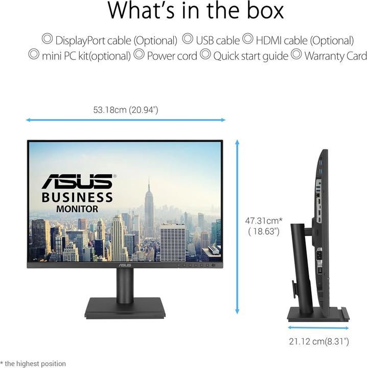 Productafbeelding ASUS Business BE248CFN 61.13cm (16:10) FHD HDMI DP (1920 x 1200 pixels, 24.10")