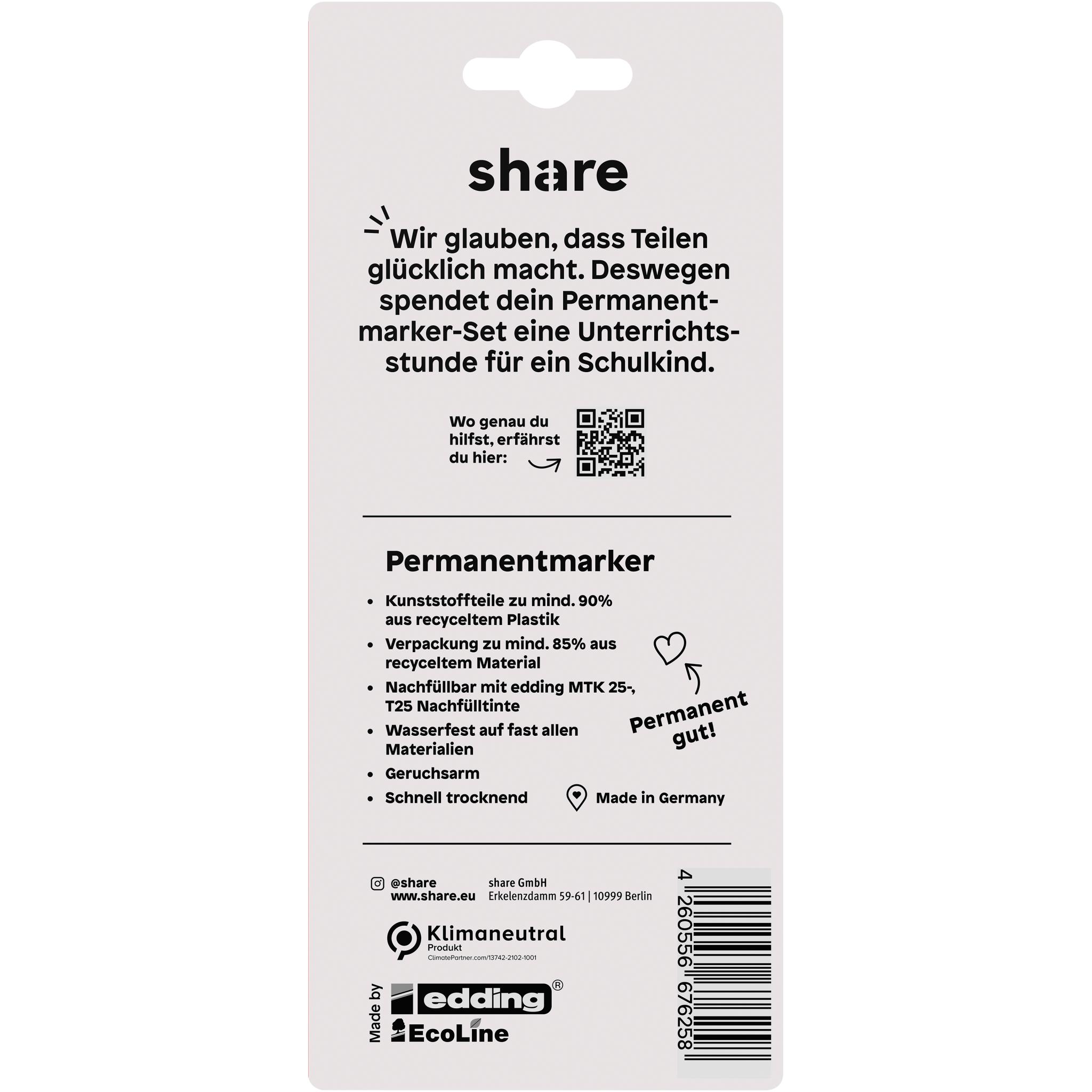 Thumbnail - Share, Marker, Permanentmarker Y-09-09-04 sortiert 2St. (Grün, Schwarz, 3 mm, 2 x)