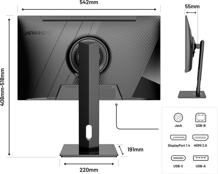 Image du produit Japannext 60,5cm JN-IPS2380UHDR-C65W-HSP 16:9 HDMI/DP UHD (3840 x 2160 pixels, 23.80")
