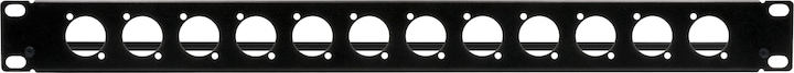 Produktbild Exsys 19" Rackblende 1HE, 12x D-Typ (XLR), mit Kabelfangbügel (Zubehör)