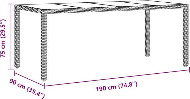 Actual product image vidaXL Garden dining set (190 cm)