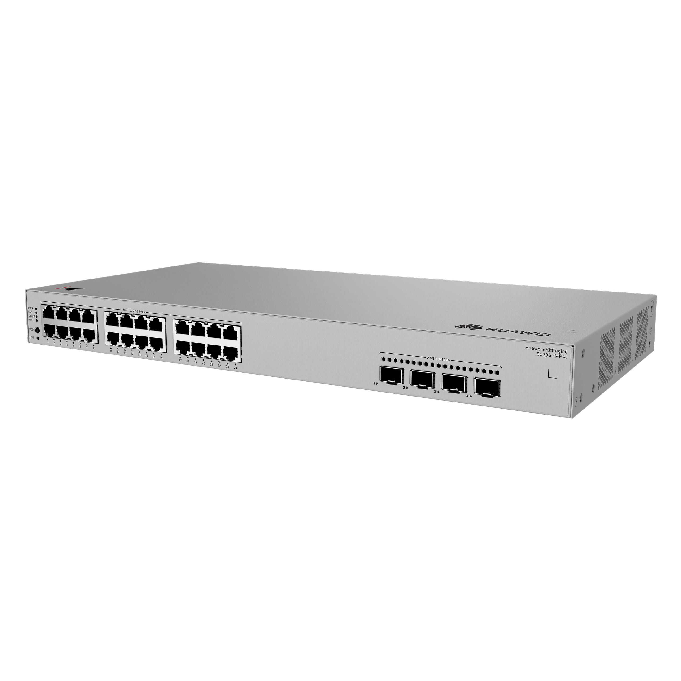 Huawei Data Communication S220S-24P4J S220S-24P4J S220S-24P4J 24x10/100/1000BASE-T ports 400 W PoE+ 