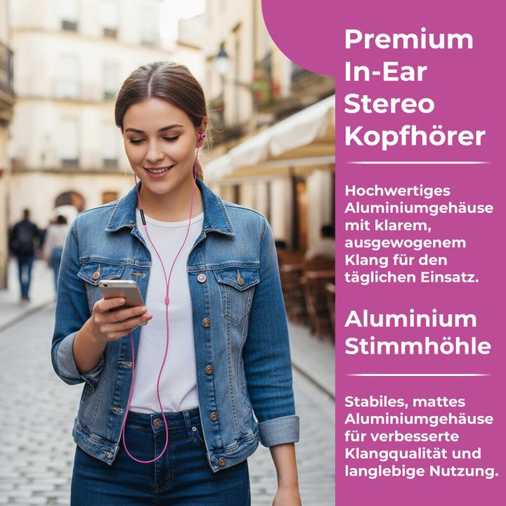 Actual product image Hoco EPV02 In-Ear Stereo Headset hot pink (Cable)