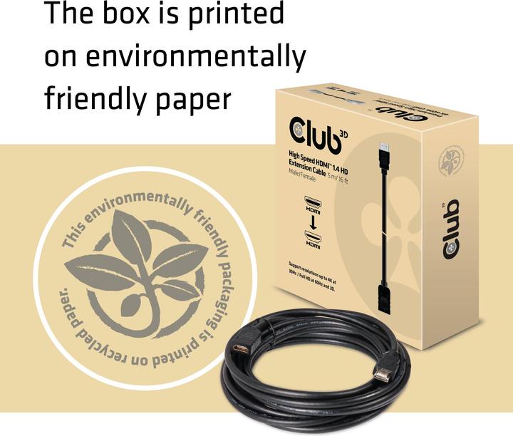 Actual product image Club 3D HDMI (Typ A) — HDMI (Typ A) (5 m, HDMI, 1.4)