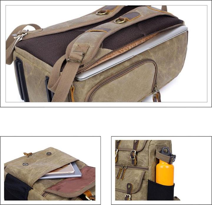 Produktbild JTI Robuster Kamerarucksack im Vintage-Design - Braun (Kamera Schultertasche)