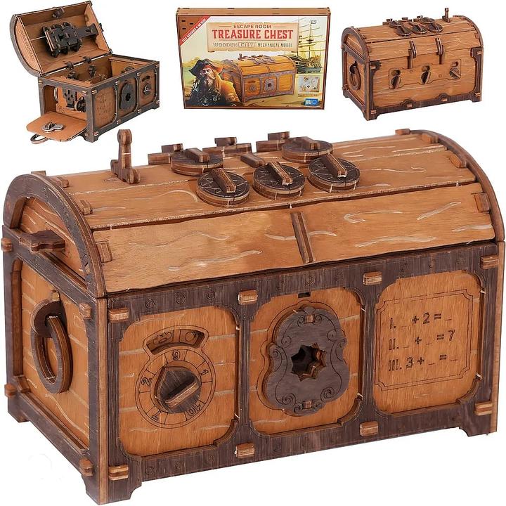Actual product image WoodenCity 3D Treasure Chest Escape Room