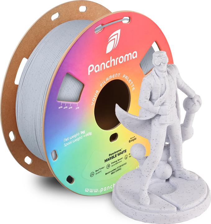 Polymaker Panchroma PLA Marble (PLA, 1.75 mm, 1000 g, White)