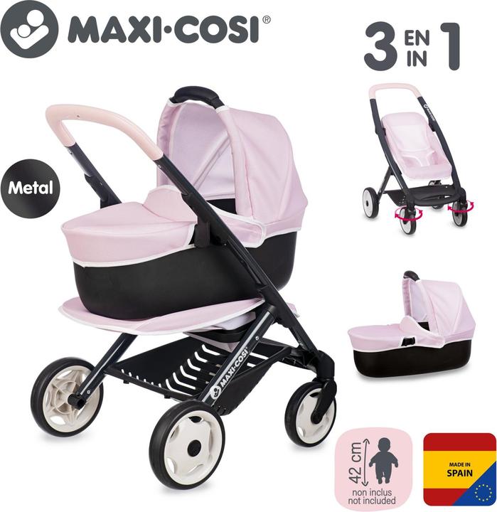 Produktbild Smoby Puppenwagen Quinny Maxi Cosi 3 In 1 Soft Rosa