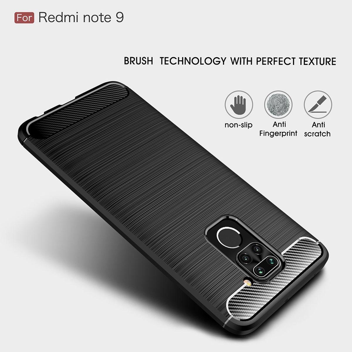 Thumbnail - König Design Hülle Handy Schutz für Xiaomi Redmi Note 9 Case Cover Bumper Carbon Optik Blau (Xiaomi Redmi Note 9), Smart...