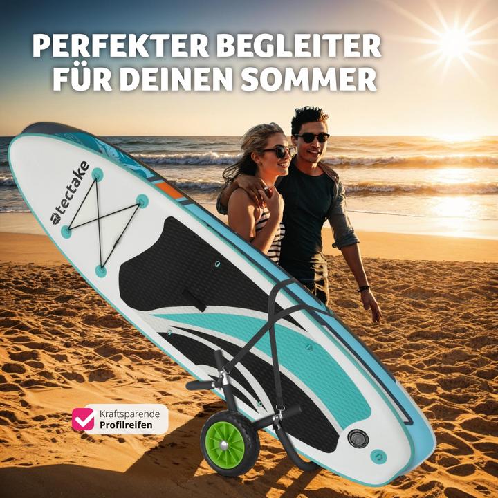 Image du produit tectake Chariot de transport pour planche de surf WaveWheel, pliable, pour 2 planches