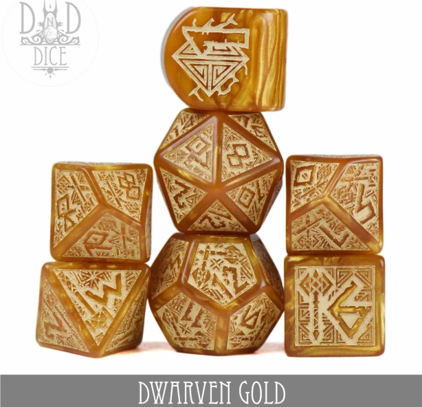 Produktbild Q Workshop Dwarven Dice Set: Gold