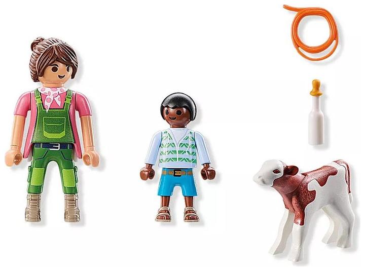 Produktbild Playmobil 71803 Bäuerin mit Kind und Kalb (71803)