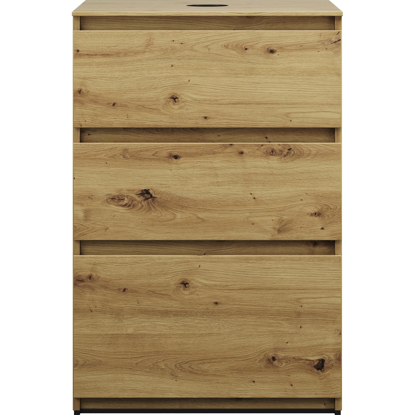 burgbad, Waschtischkonsole, Lin20 Waschtischunterschrank inklusive Konsolenplatte, 3 Auszüge, Tiefe 487mm, 602x487x900m