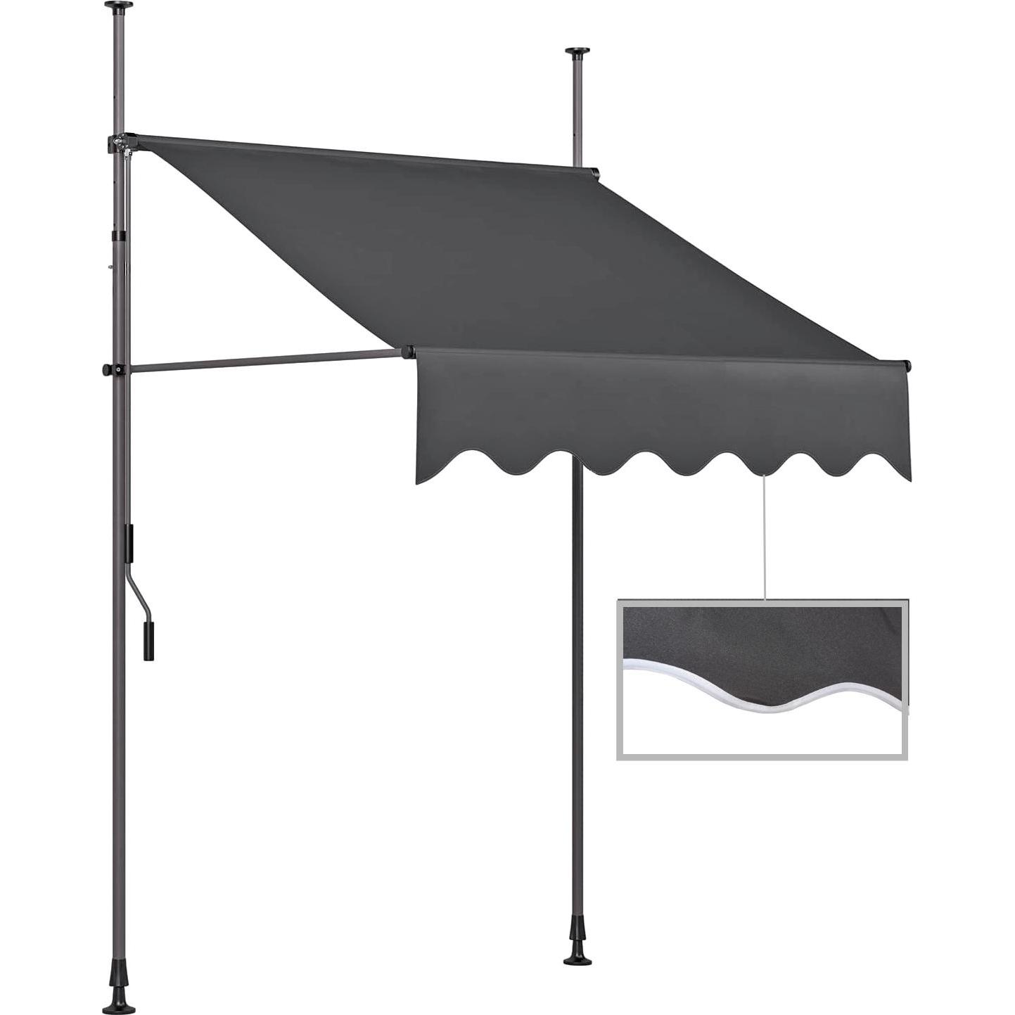 Garden Pleasure, Markise, Klemmmarkise grau 200,0 x 120,0 cm (2 m)